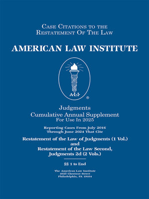 cover image of Restatement of the Law Second, Judgments